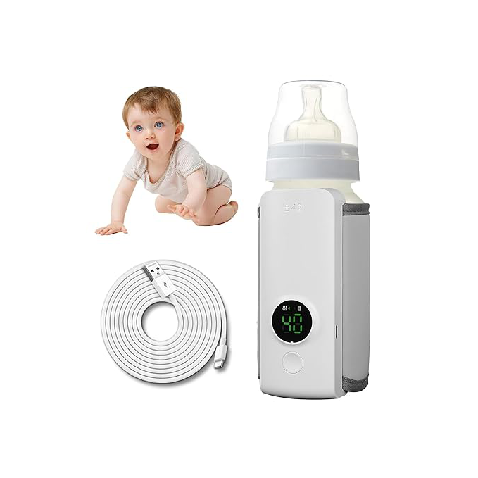 Portable travel bottle warmer, 6000mAh rechargeable