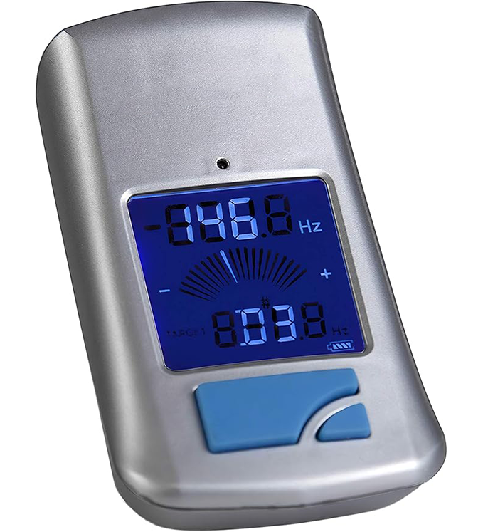 Clip-on digital drum tuner with backlit LCD display