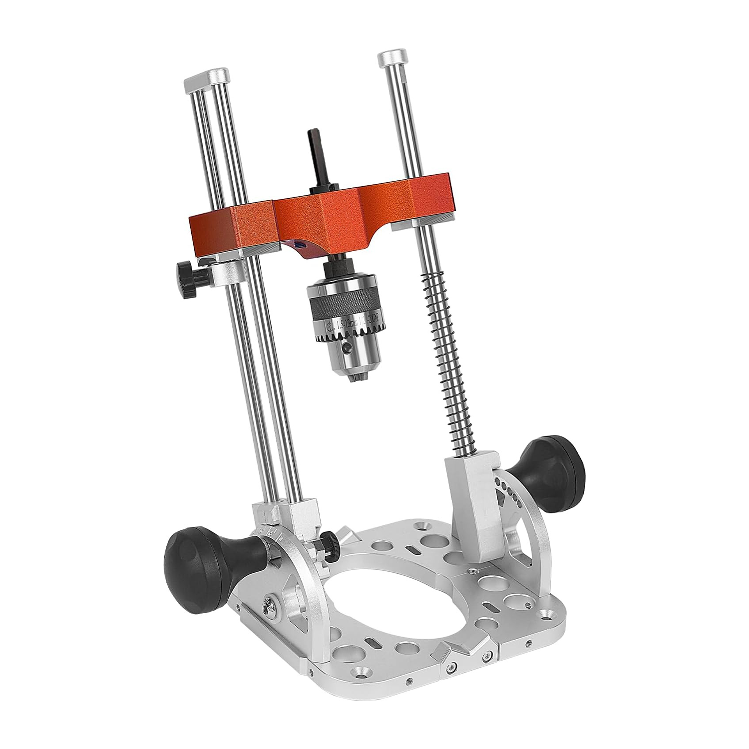 Portable drilling guide with bushed ball bearing guide rod