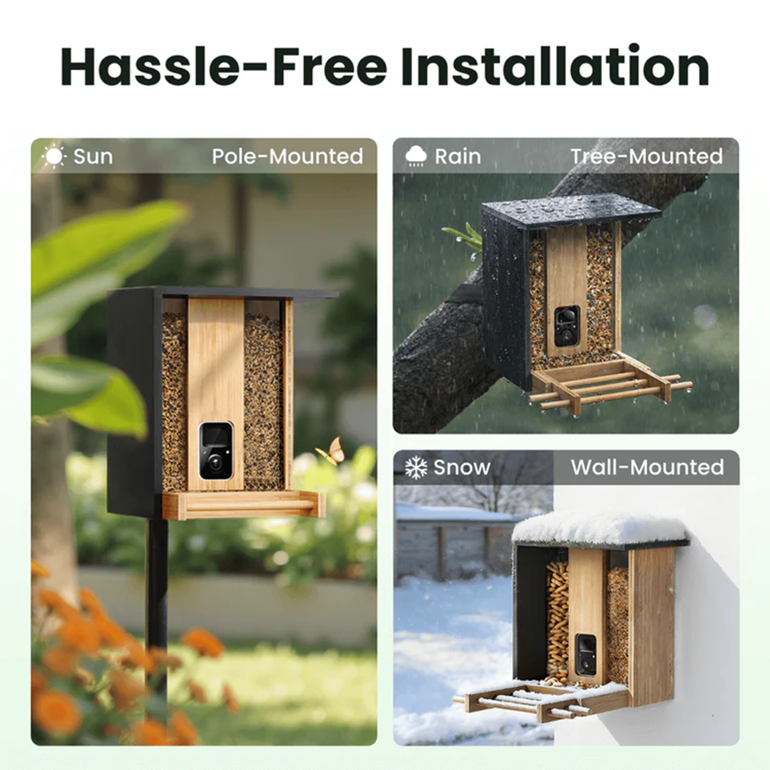 Bamboo Smart Bird Feeder