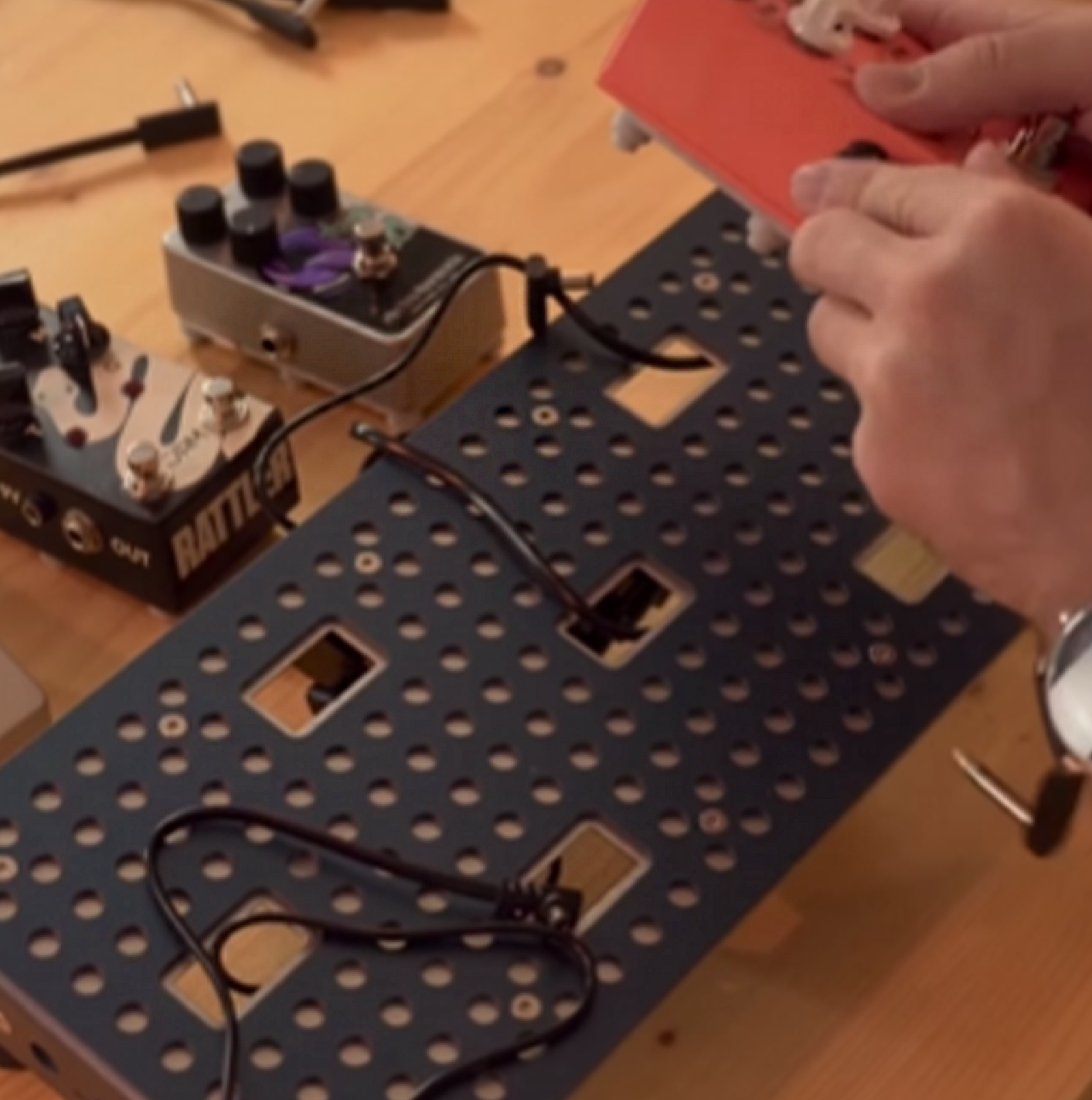 Multiple bass effects pedals for various performances