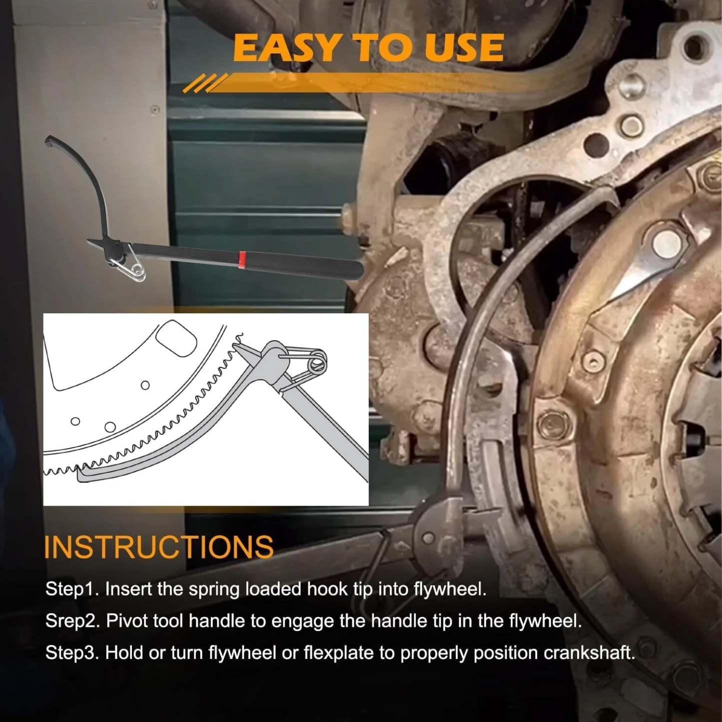Foldable Flywheel Turning Tool Wrench