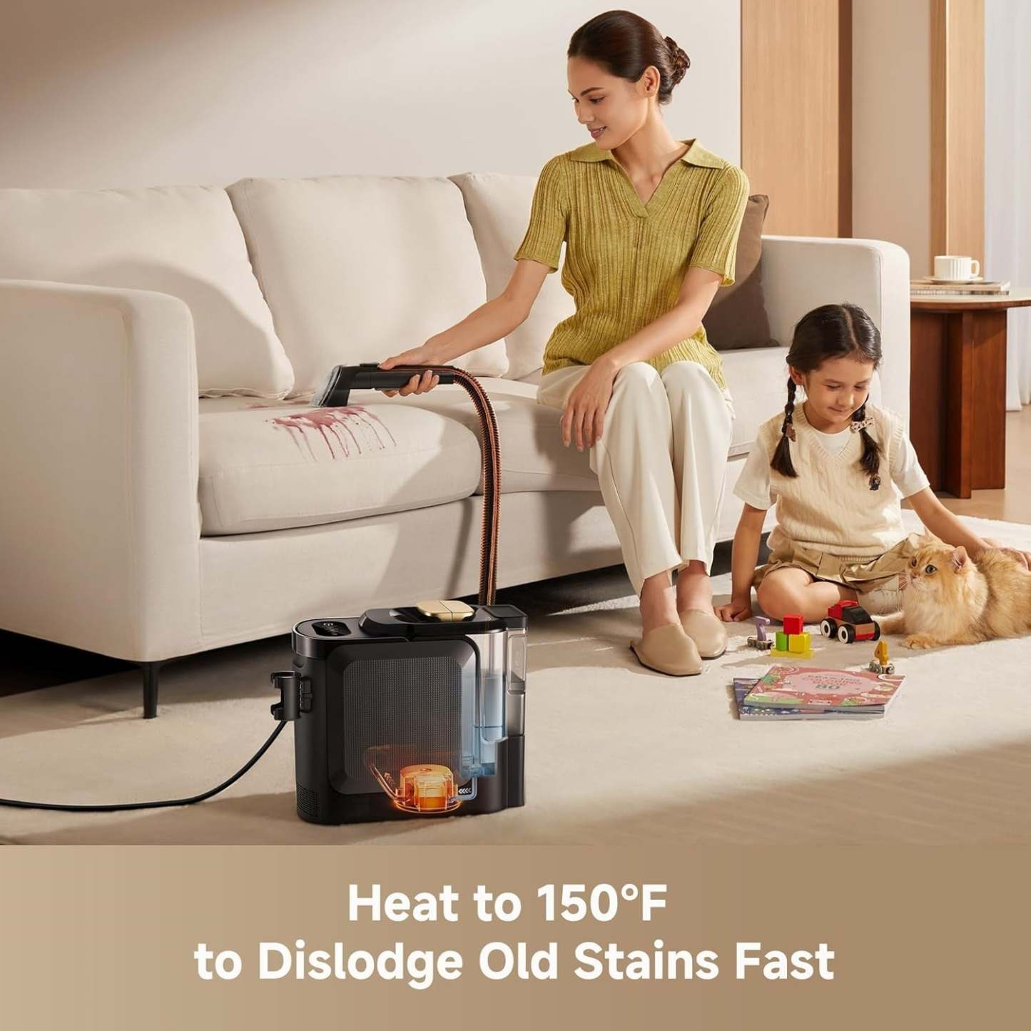 Multi-Surface Steam &amp; Carpet Cleaner – Strong Suction  Deep Steam Wash