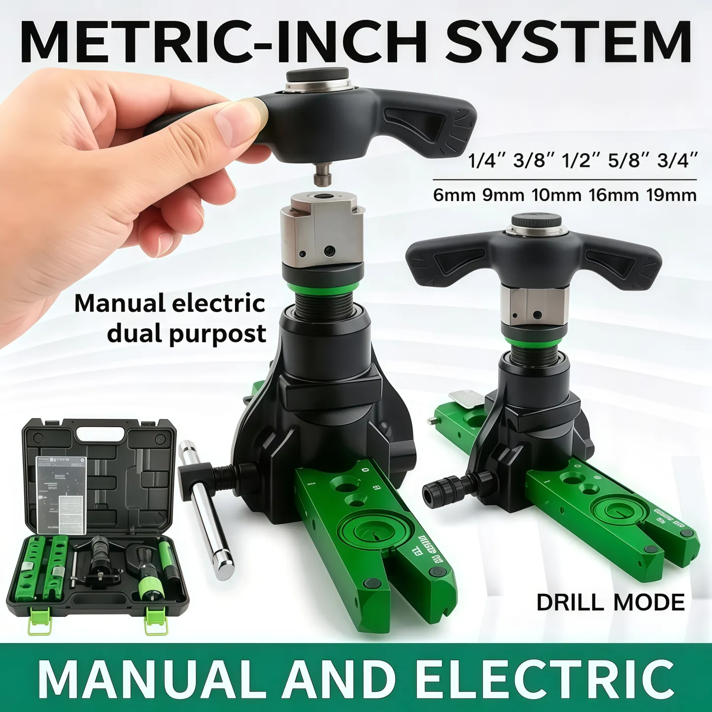 Manual Eccentric Flaring Tool Kit for Copper Tubing and HVAC Refrigeration Repair