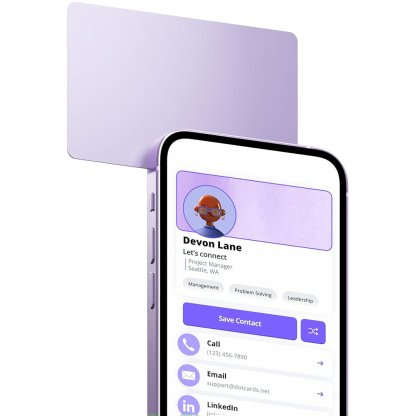 Digital business card - touch-sensitive