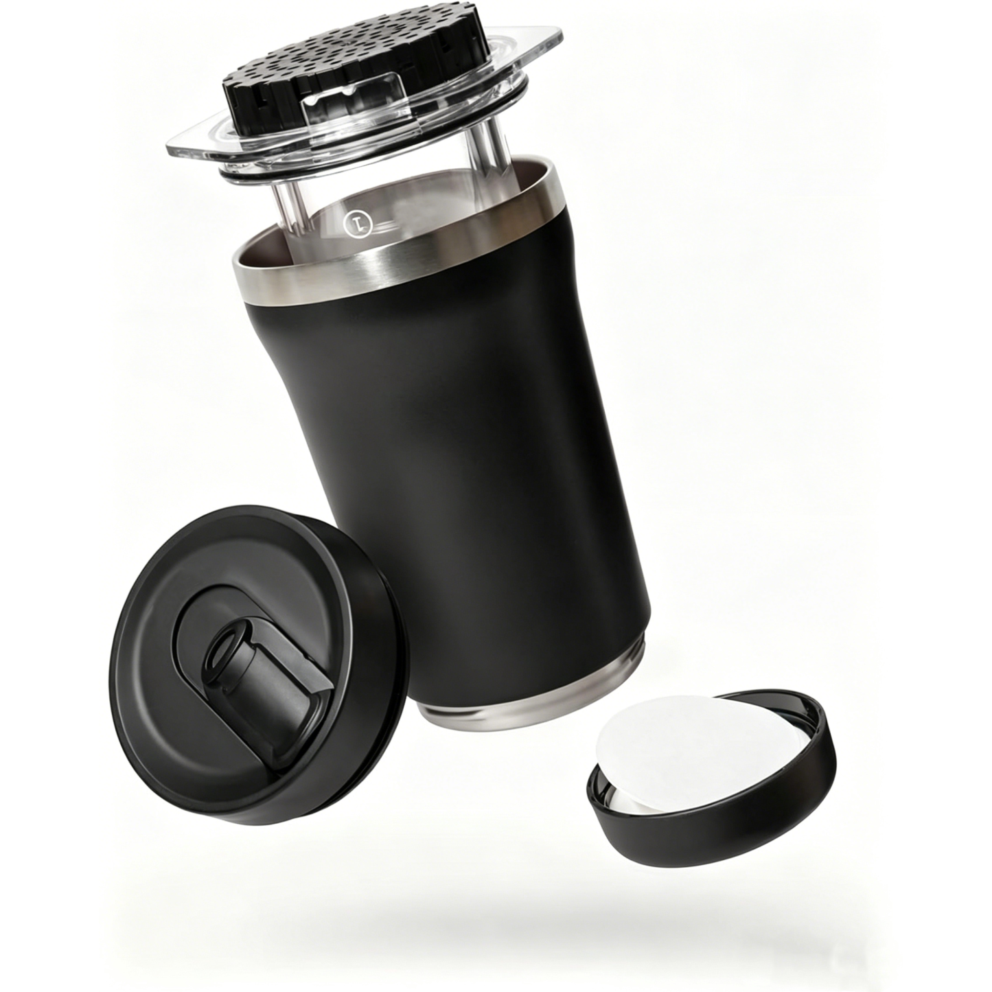 Small Portable Coffee Maker Kit – 3-in-1 French Press, Pour-Over