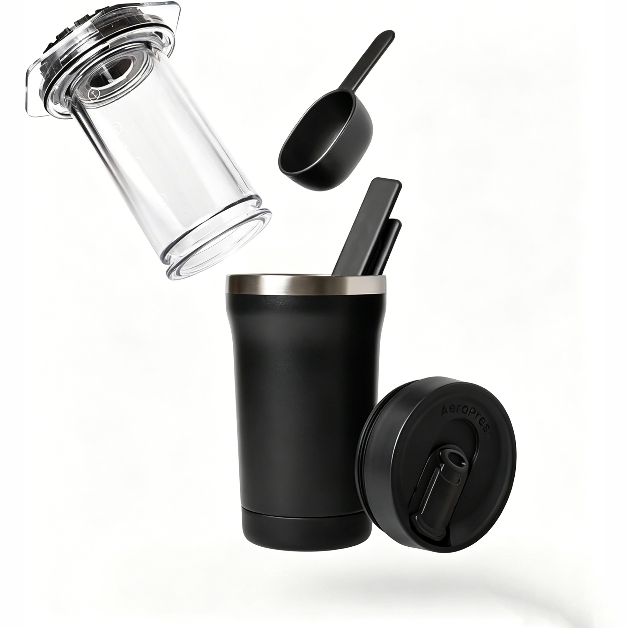 Small Portable Coffee Maker Kit – 3-in-1 French Press, Pour-Over