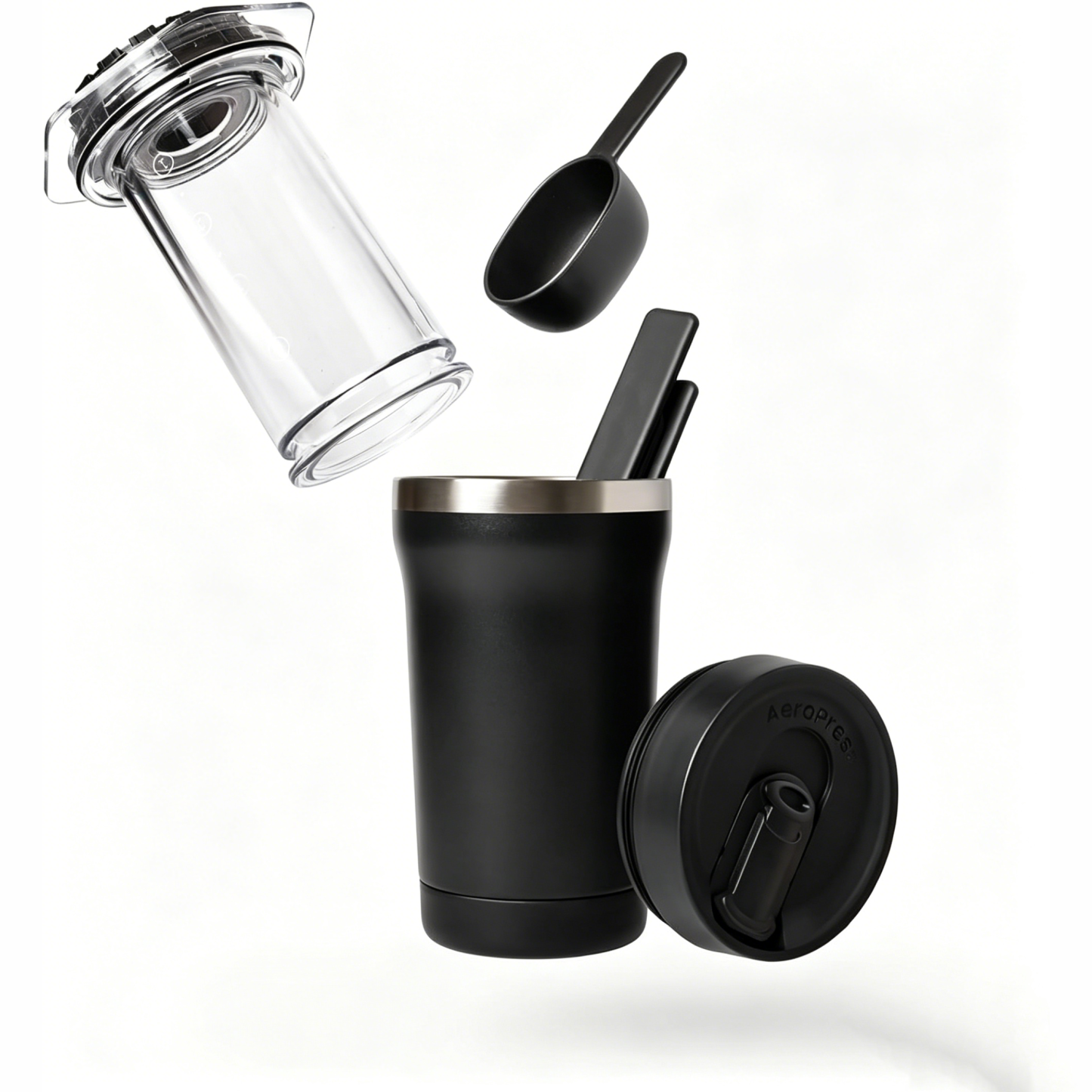 Small Portable Coffee Maker Kit – 3-in-1 French Press, Pour-Over