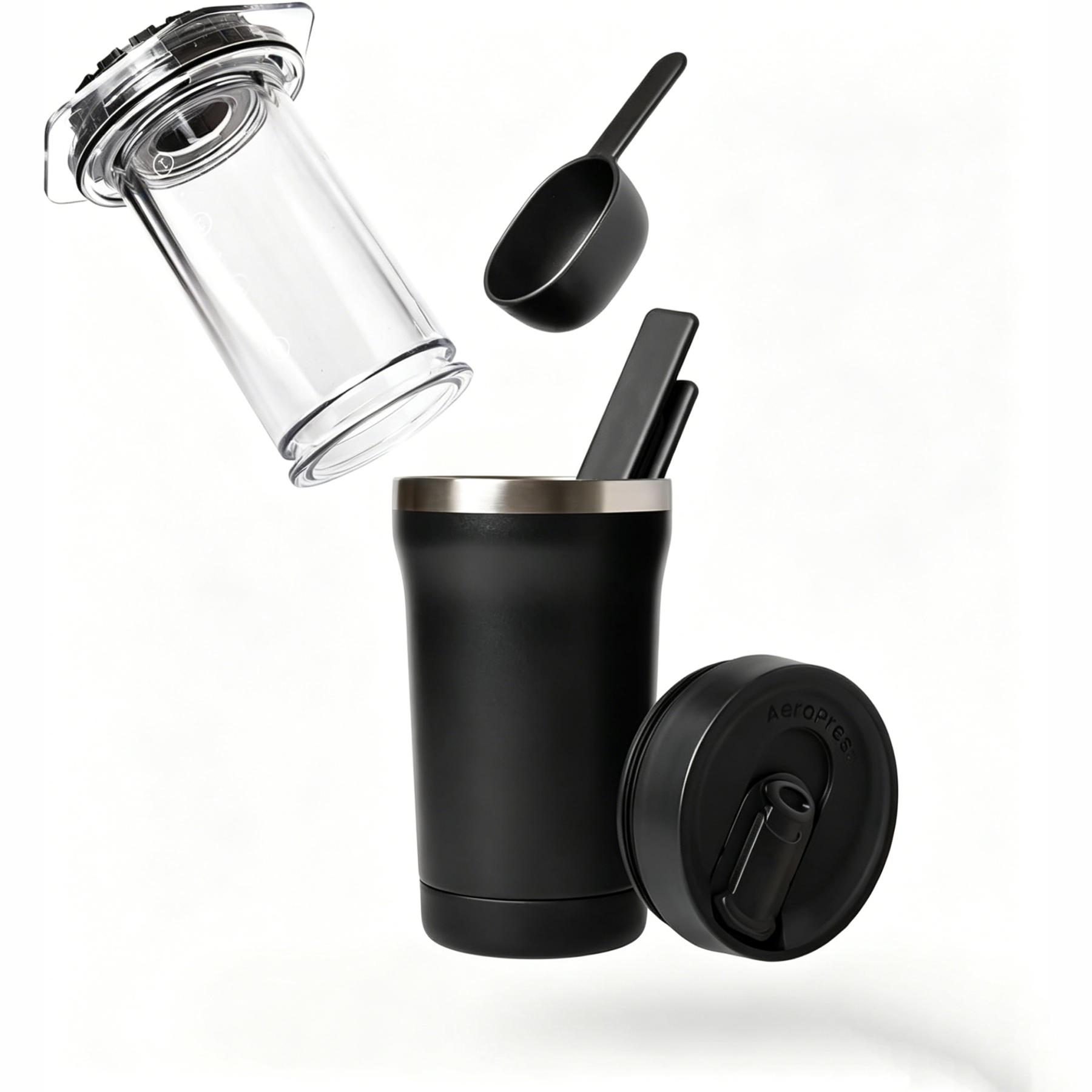 Small Portable Coffee Maker Kit – 3-in-1 French Press, Pour-Over