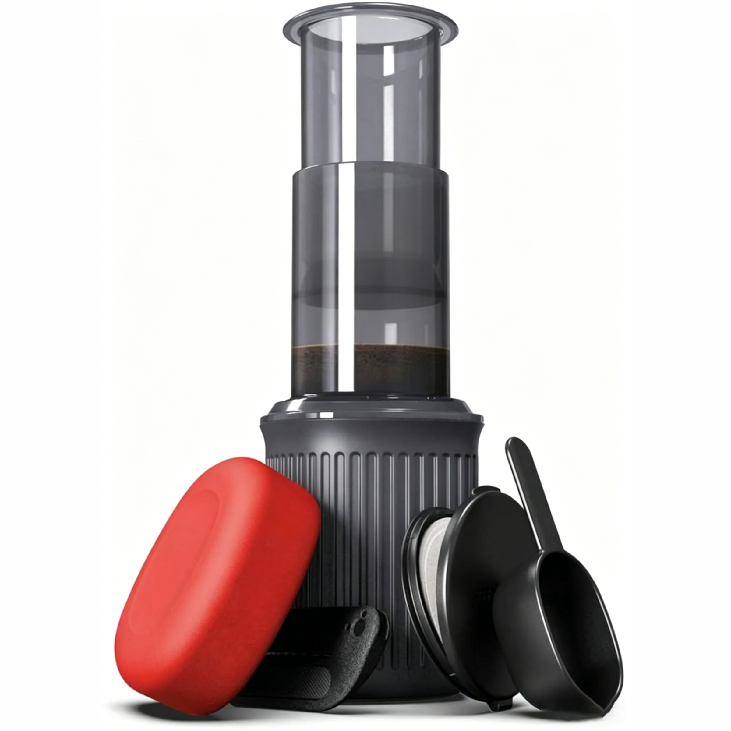 Small Portable Coffee Maker Kit – 3-in-1 French Press, Pour-Over