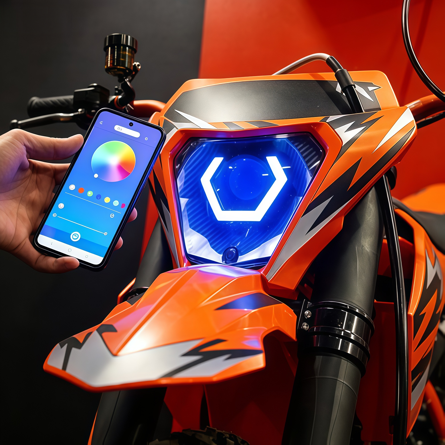 Hexagonal LED Motorcycle Headlight Upgrade Kit for Off-Road Riding