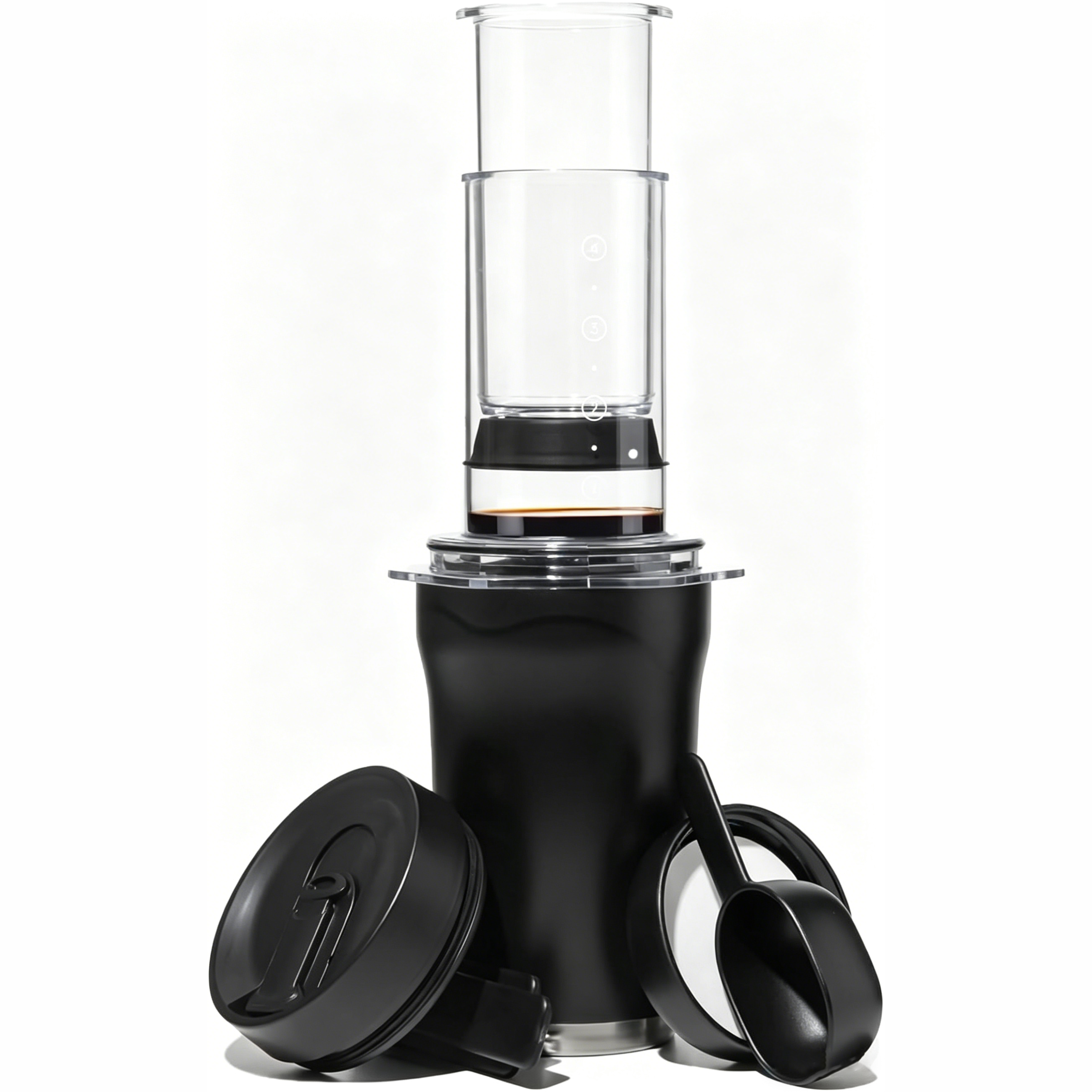 Small Portable Coffee Maker Kit – 3-in-1 French Press, Pour-Over