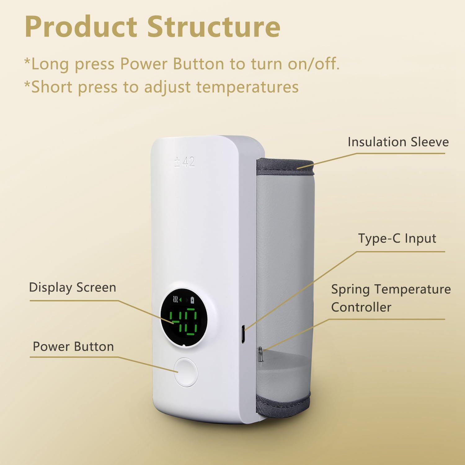 Portable travel bottle warmer, 6000mAh rechargeable