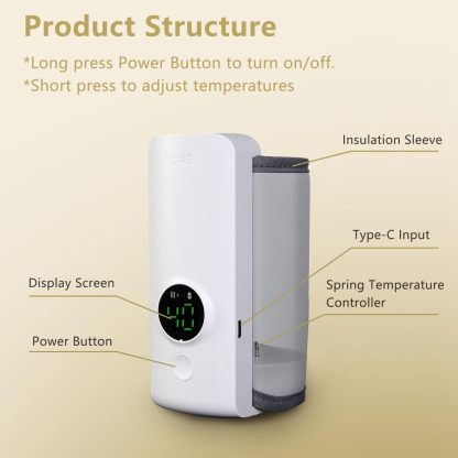 Portable travel bottle warmer, 6000mAh rechargeable