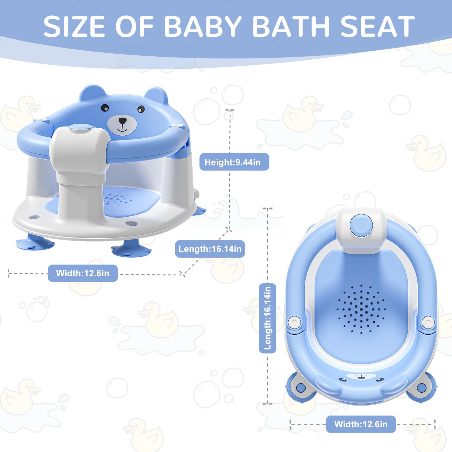 Baby Bath Seat for Babies 6 Months & Up – Non-Slip Toddler Bath Seat