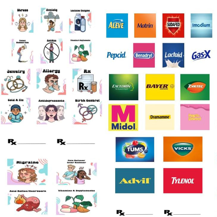 Portable Travel Pill Organizer Holder with Stickers