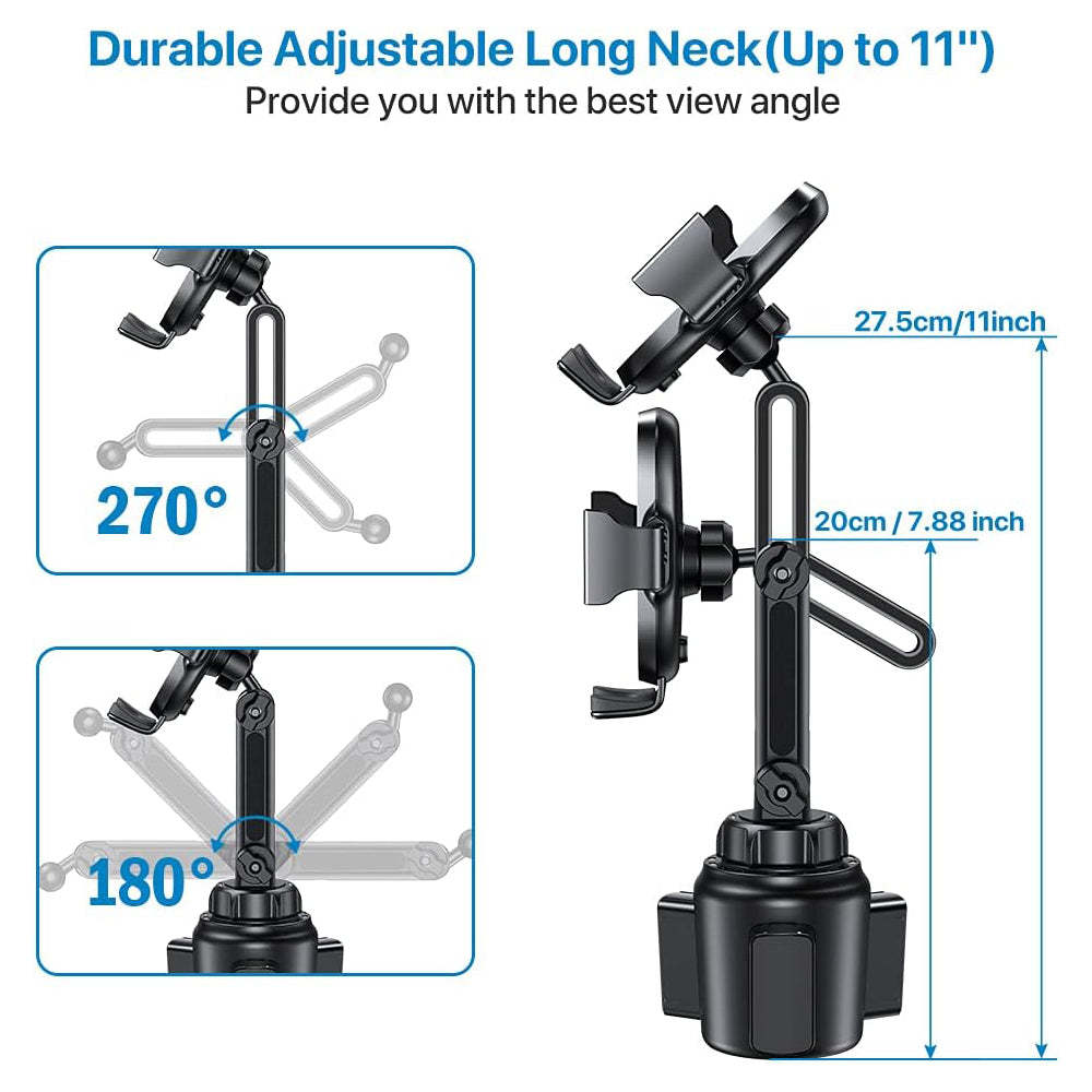 Car Cup Holder Phone Mount | Universal Adjustable Long Neck Design