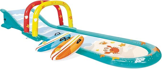 Inflatable Kids Water Play Center — Jungle Splash Pool with Slide & Sprayer