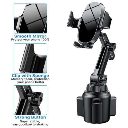 Car Cup Holder Phone Mount | Universal Adjustable Long Neck Design