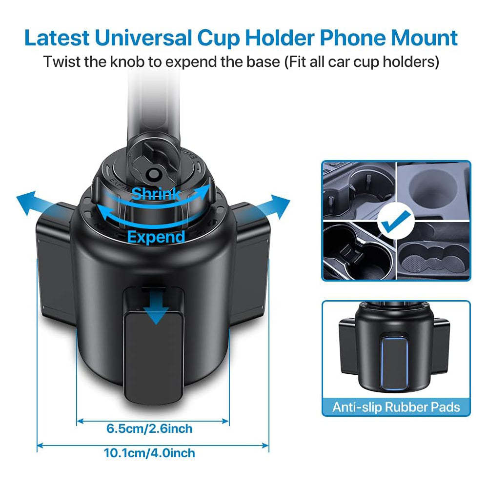 Car Cup Holder Phone Mount | Universal Adjustable Long Neck Design