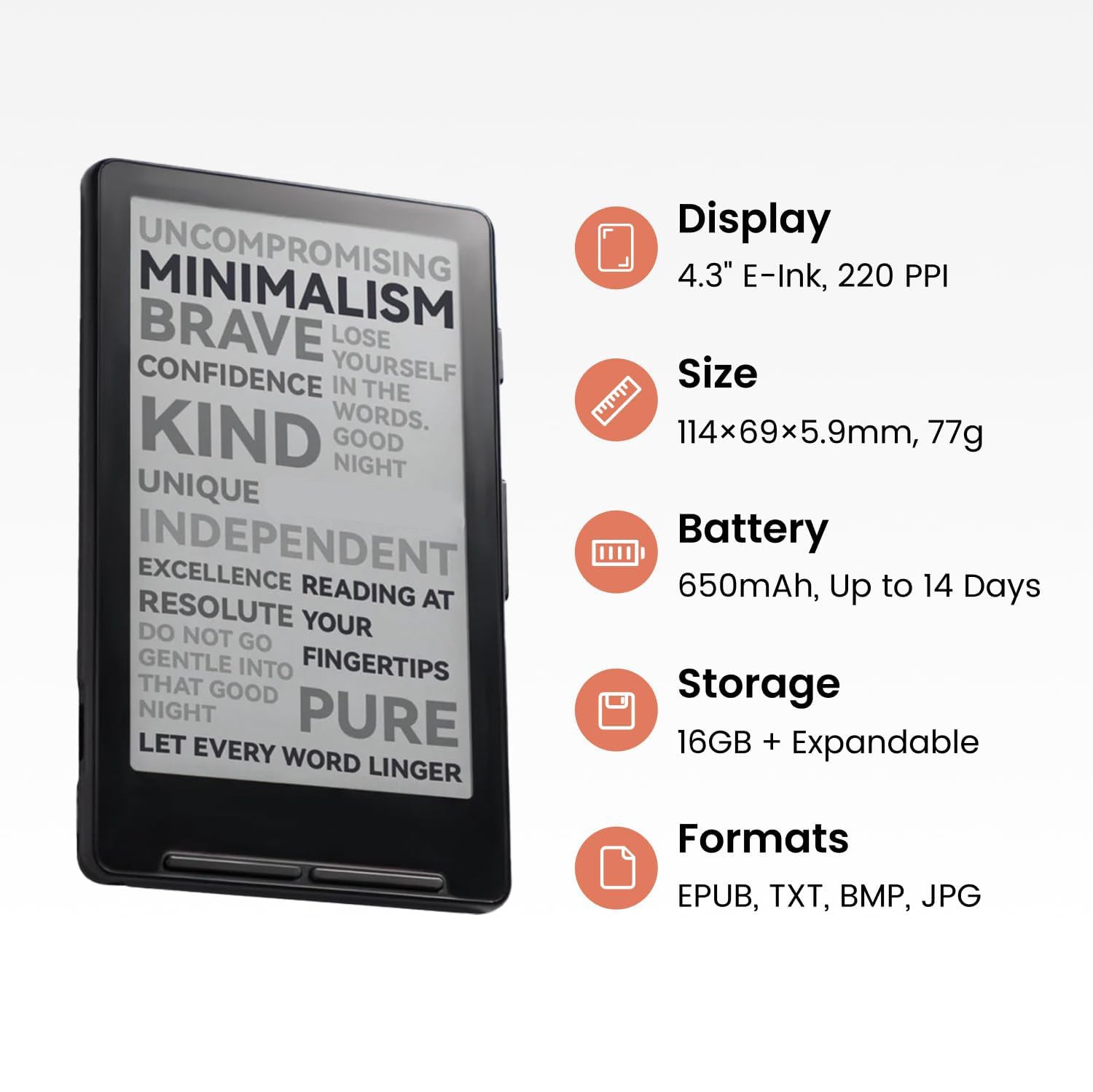 Ultra-Compact Magnetic E-Reader – Portable Reading Companion