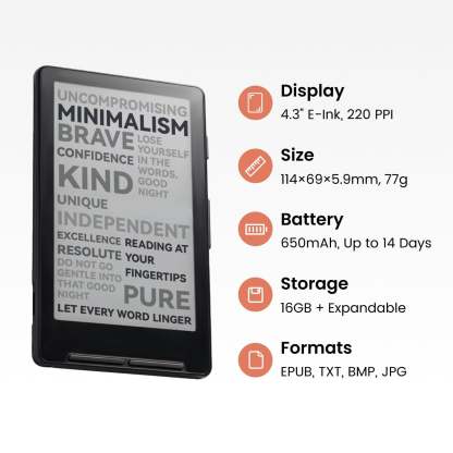 Ultra-Compact Magnetic E-Reader – Portable Reading Companion