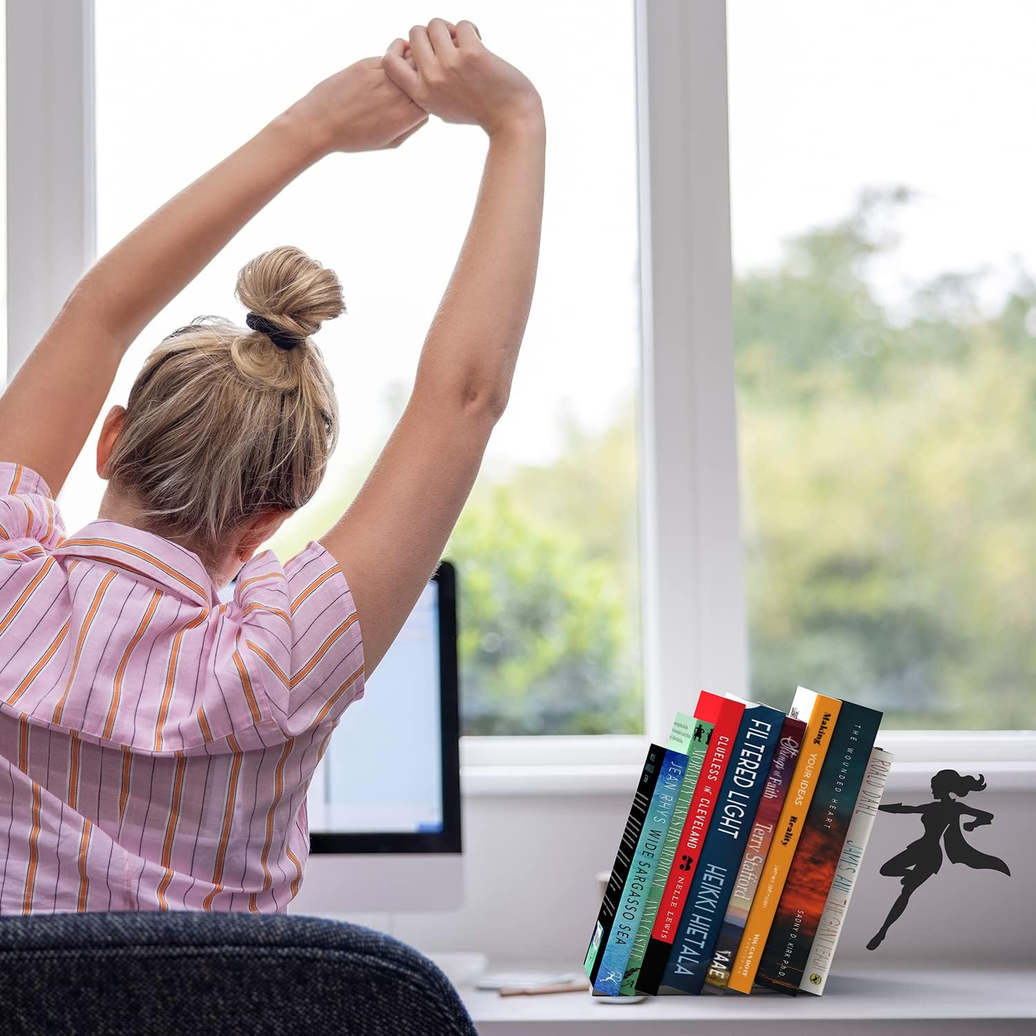 Stylish Metal Bookend in Black – Book Holder for Any Angle, Shelf, Desk