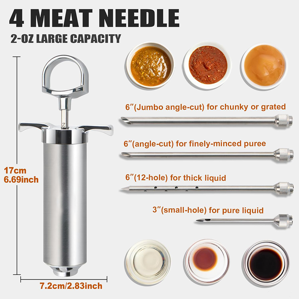 Stainless Steel Meat Syringe Set