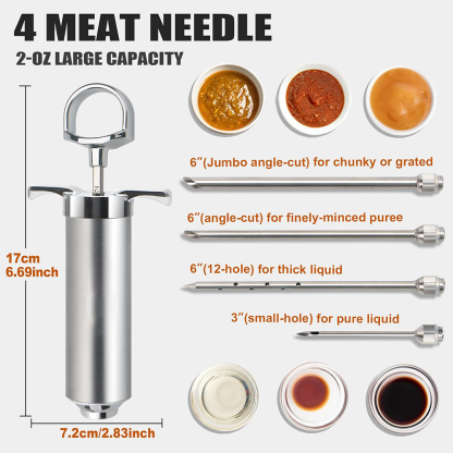 Stainless Steel Meat Syringe Set