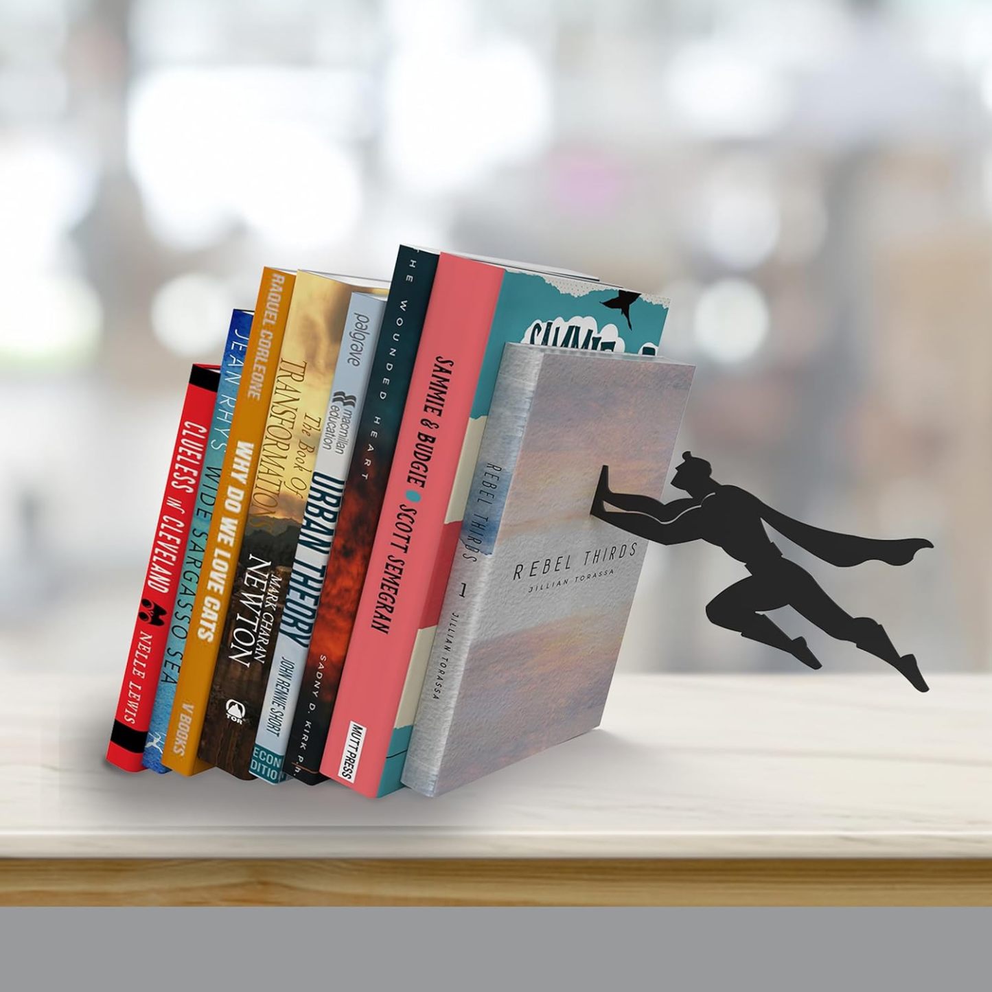 Stylish Metal Bookend in Black – Book Holder for Any Angle, Shelf, Desk