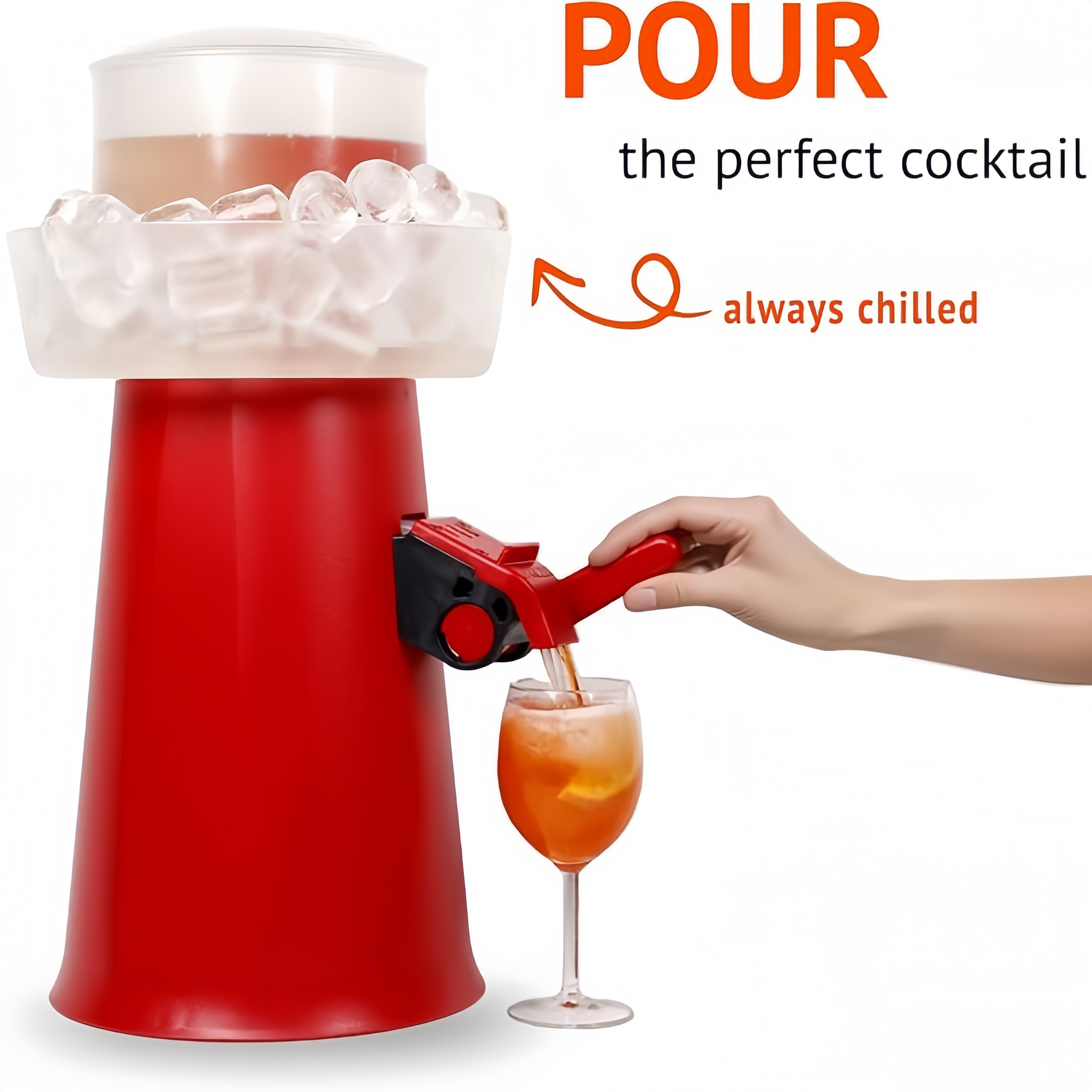 Manual Spritz Drink Dispenser — 3L Party Cocktail Mixer with Built-In Ice Chamber