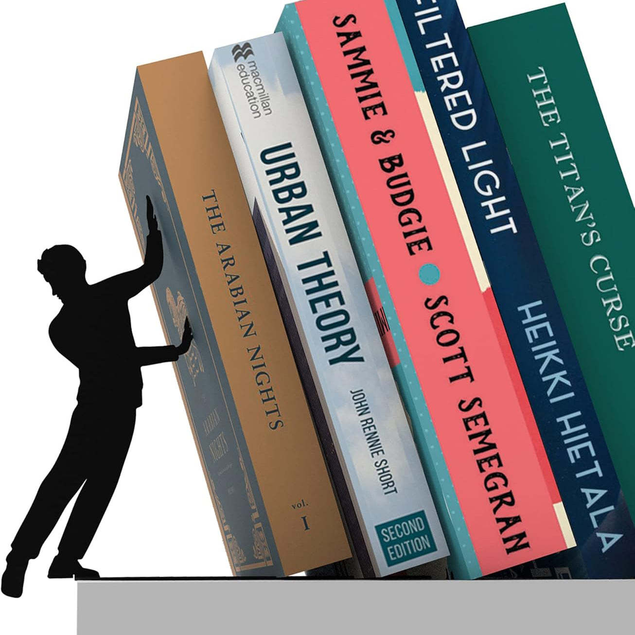 Stylish Metal Bookend in Black – Book Holder for Any Angle, Shelf, Desk