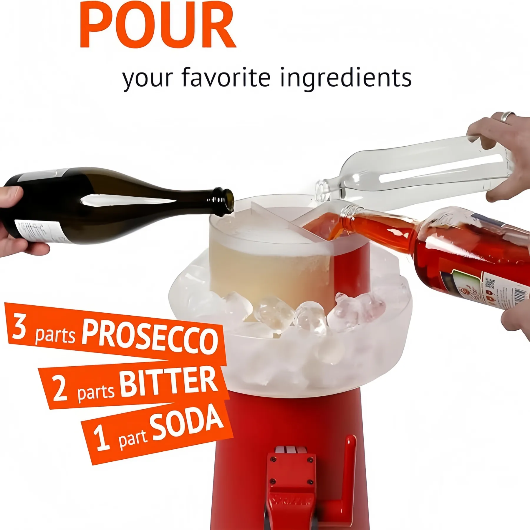 Manual Spritz Drink Dispenser — 3L Party Cocktail Mixer with Built-In Ice Chamber