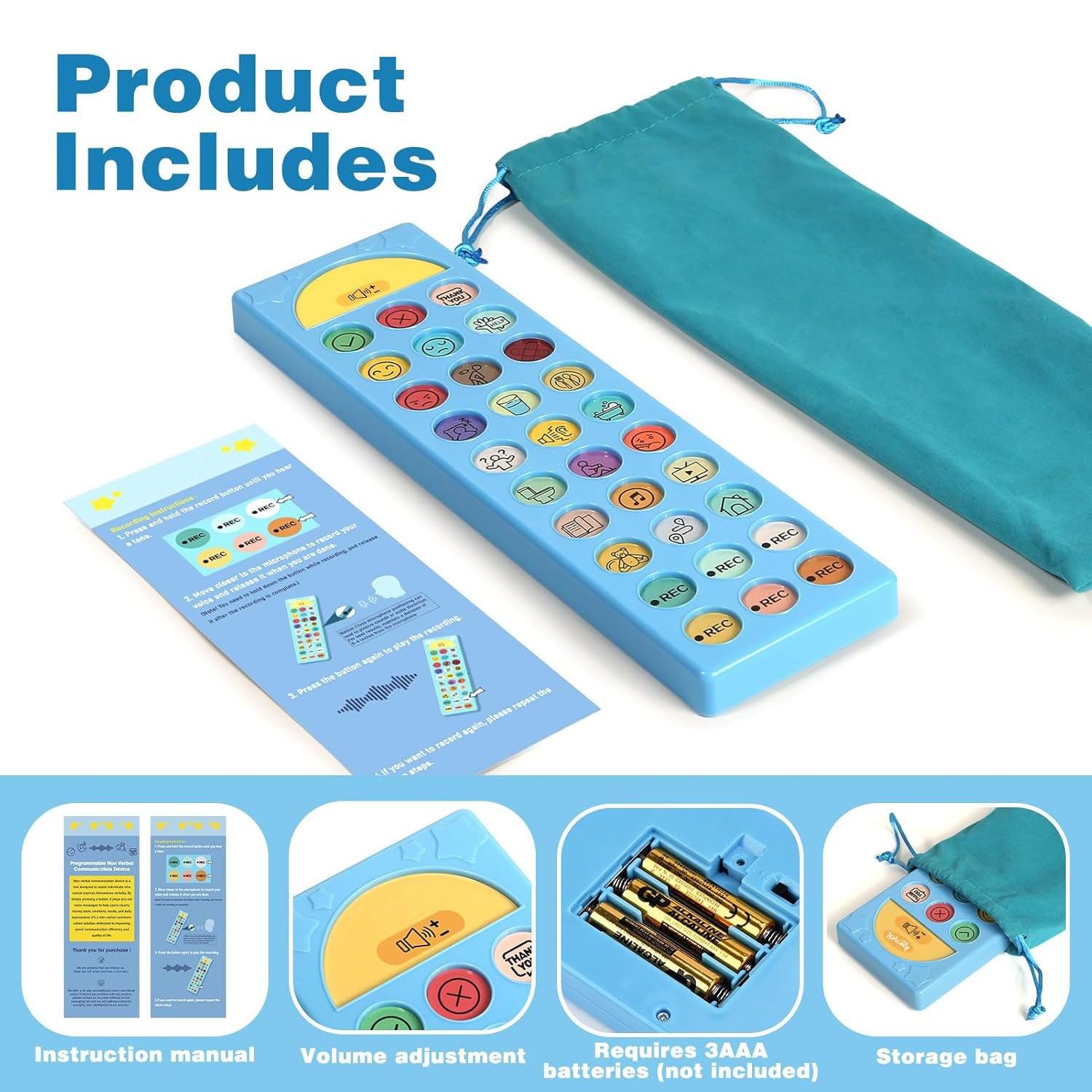 Autism Communication Aid, Non-Verbal Communication Tool, Speech Therapy & Stroke Rehabilitation Device