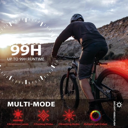 Smart Bike Tail Light — Motion Sensor Rechargeable Bicycle Safety Light