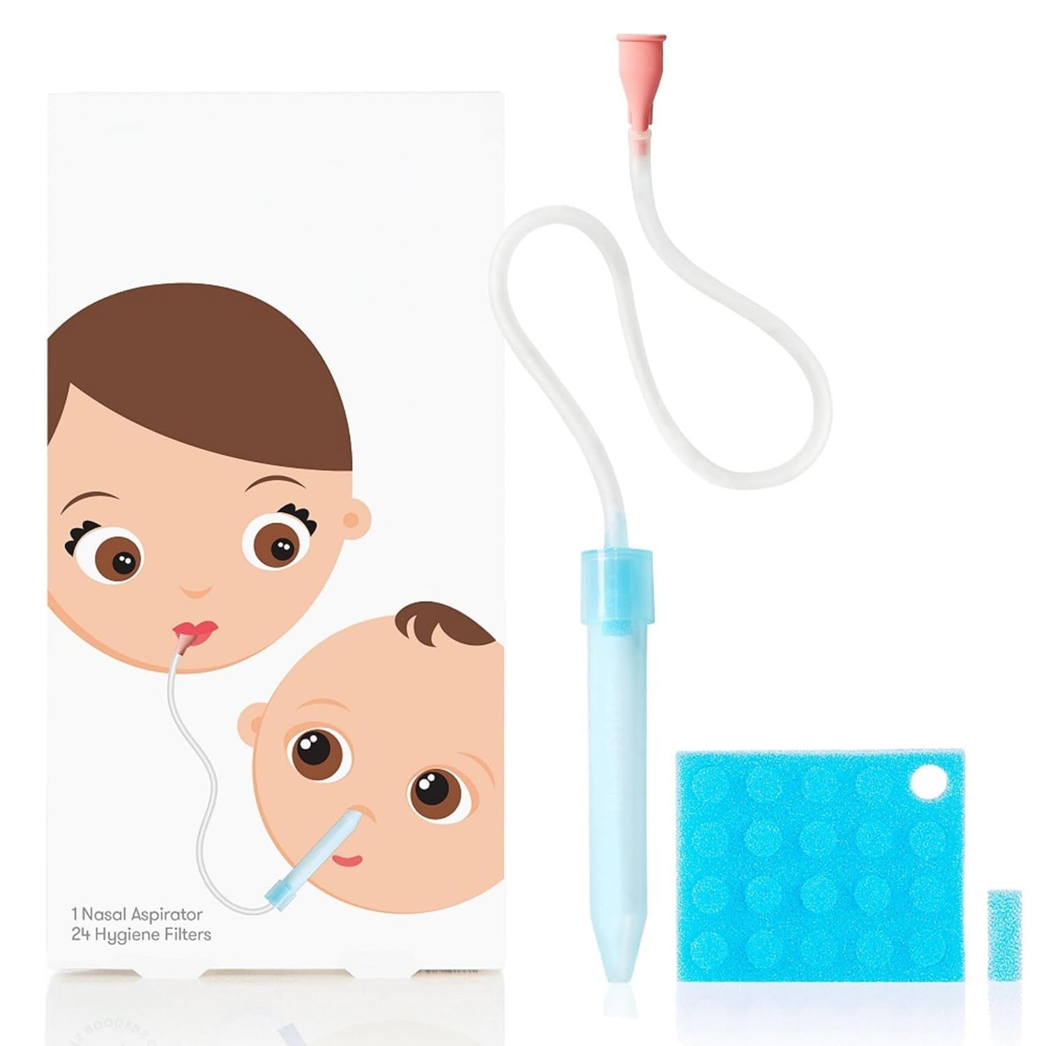 Baby Nasal Aspirator – Relieve Congestion with Hygienic Filters, Includes 24 Extra Filters