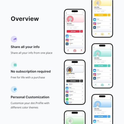 Digital business card - touch-sensitive