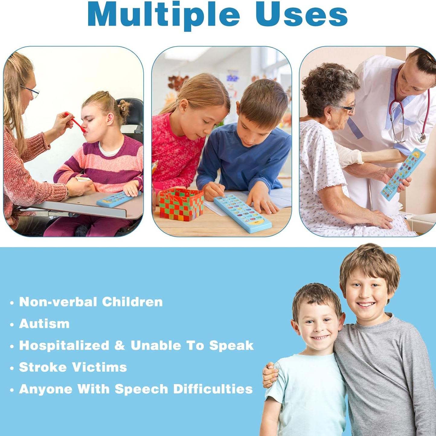 Autism Communication Aid, Non-Verbal Communication Tool, Speech Therapy & Stroke Rehabilitation Device