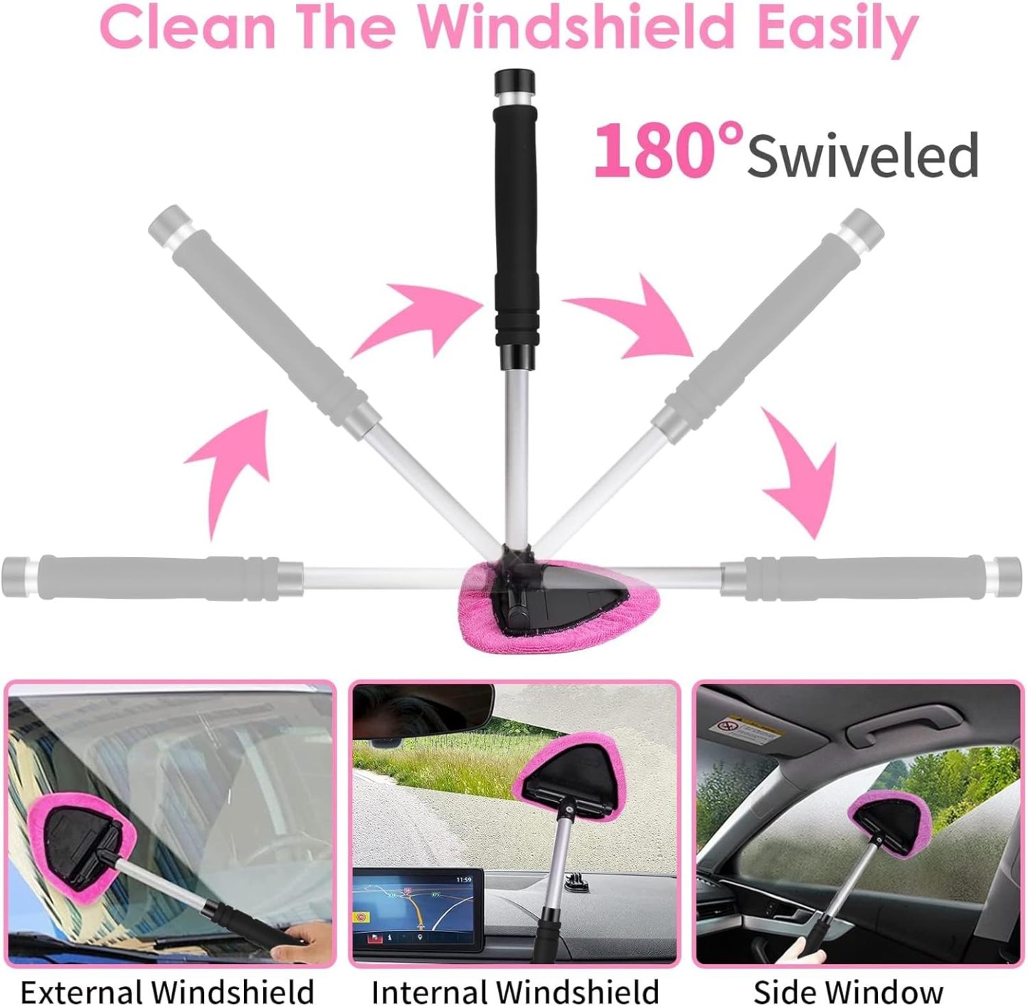 Car Interior Cleaning Tool Set — Windshield & Dashboard Detail Cleaner Kit