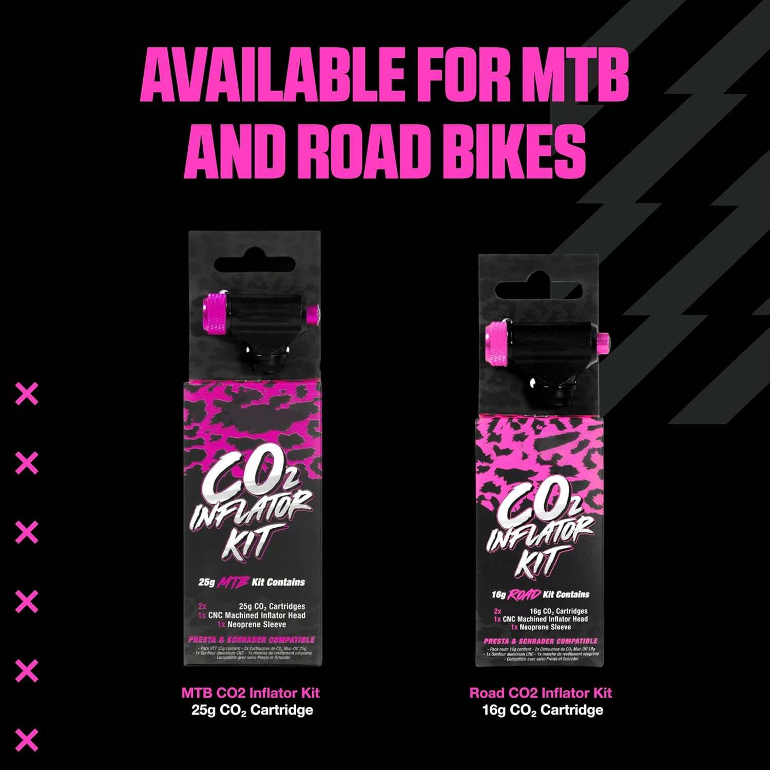 CO2 Inflation Kit for Mountain Bikes – Tire Inflator with Cartridges