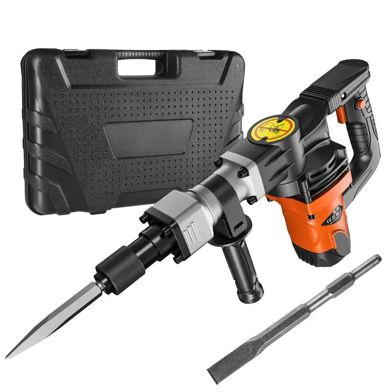 Heavy-Duty Electric Demolition Hammer with Chisel Set
