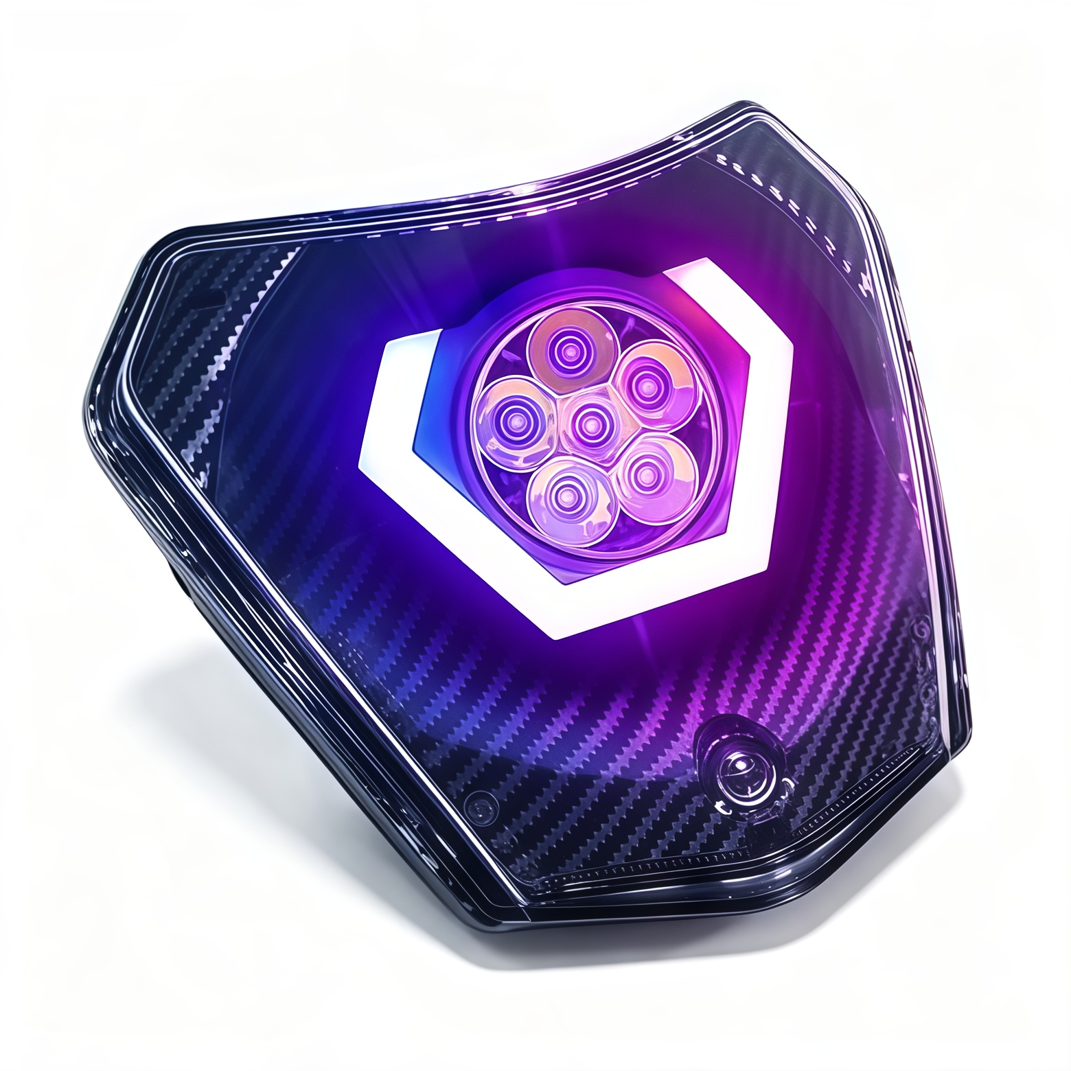 Hexagonal LED Motorcycle Headlight Upgrade Kit for Off-Road Riding