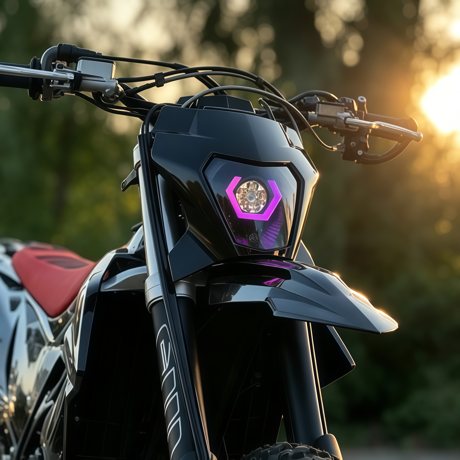 Hexagonal LED Motorcycle Headlight Upgrade Kit for Off-Road Riding