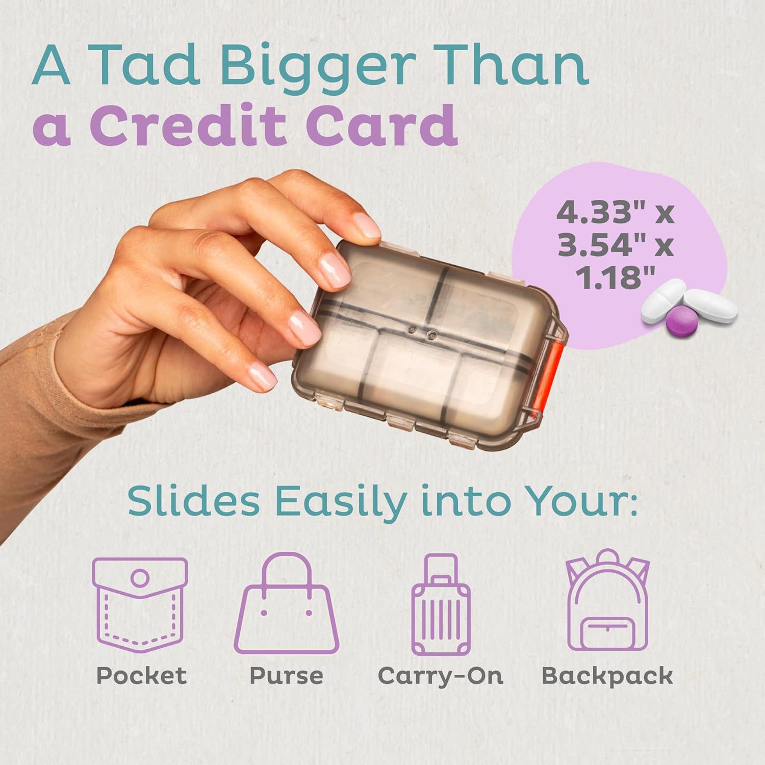 Portable Travel Pill Organizer Holder with Stickers