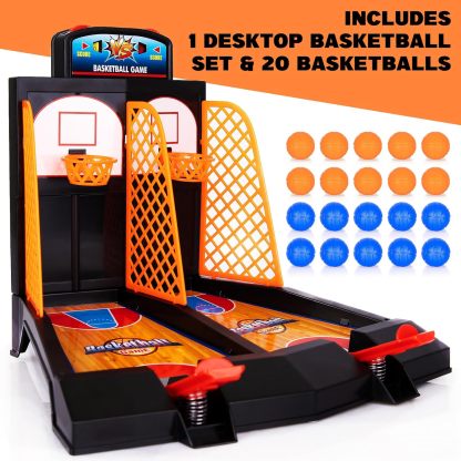 Mini Basketball Game Set – Includes 20 Mini Basketballs, Desktop Game for Kids and Adults