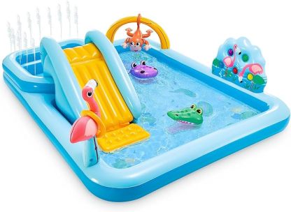 Inflatable Kids Water Play Center — Jungle Splash Pool with Slide & Sprayer 🌴💦