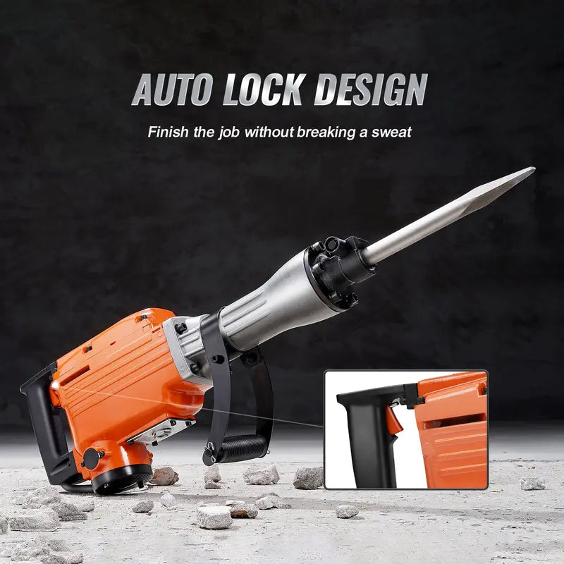 Heavy-Duty Electric Demolition Hammer with Chisel Set