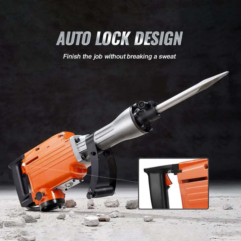 Heavy-Duty Electric Demolition Hammer with Chisel Set