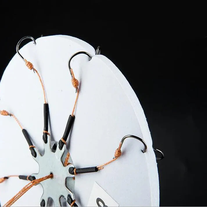 Anti-tangling fishing line hooks with flexible hose, 12 carbon steel hooks