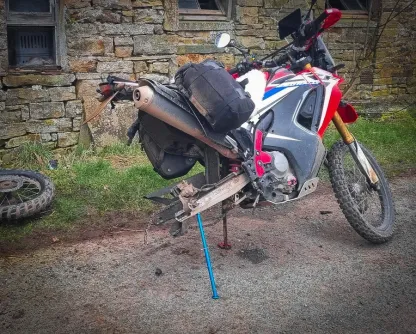 Ultralight Enduro Trail Jack Stand for Motorcycle Adventure Maintenance